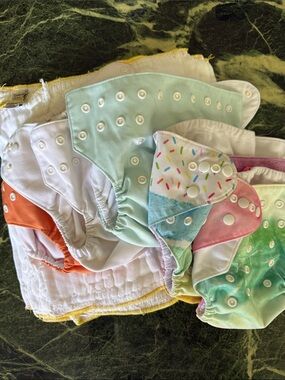 Bundle Cloth DiaperCovers - Pastel Mint, Pink, Orange, Green, White